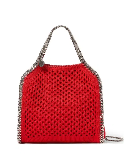 Stella Mccartney Mini Falabella Mesh-knit Shoulder Bag In Red