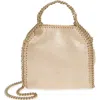 Stella Mccartney Mini Falabella Metallic Faux Leather Crossbody Bag In Gold