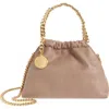 Stella Mccartney Mini Falabella Metallic Faux Leather Drawstring Crossbody Bag In Green