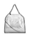 Stella Mccartney Mini Falabella Metallic Faux Leather Tote In Silver