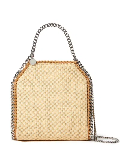 Stella Mccartney Mini Falabella Raffia Tote Bag In Neutrals