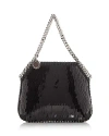 Stella Mccartney Mini Falabella Sequin Shoulder Bag In Black