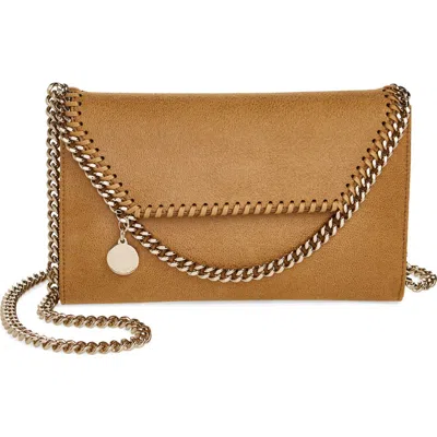 Stella Mccartney Mini Falabella Shaggy Deer Faux Leather Crossbody Bag In Amber