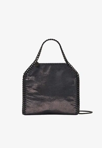 Stella Mccartney Mini Falabella Shaggy Deer Shoulder Bag In Gray
