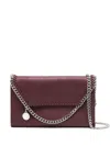 Stella Mccartney Falabella Mini Chain-embellished Brushed Shoulder Bag In Purple