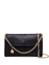 Stella Mccartney Falabella Mini Shoulder Bag In Black Polyester In Black