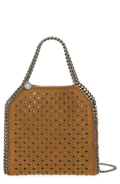 Stella Mccartney Mini Falabella Studded Faux Suede Tote In Brown