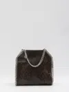 Stella Mccartney Falabella Fold-over Snakeskin-effect Tote Bag In Brown