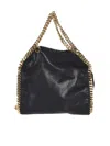 Stella Mccartney Falabella Mini Black Handbag With Handle And Chain Shoulder Strap In Eco Leather Woman In Negro