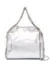 Stella Mccartney Mini Falabella Metallic Faux Leather Tote In Silver
