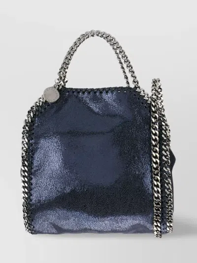 Stella Mccartney Mini Falabella Tote Metallic Finish In Azul