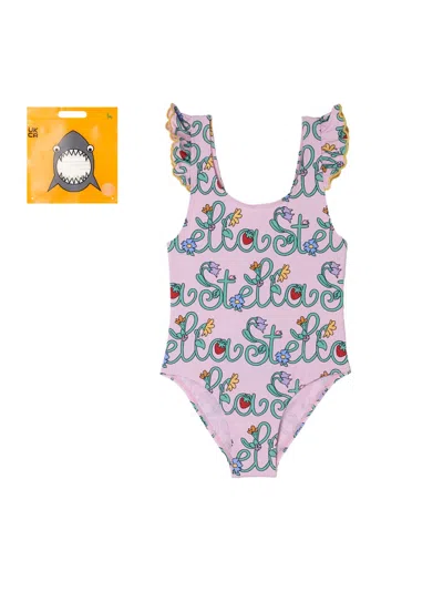 Stella Mccartney Mini Fashion Swim Suit For Girls In Multicolour