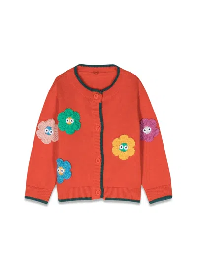 Stella Mccartney Mini Floral Cardigan For Girls In Red