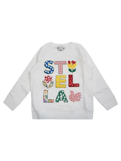 Stella Mccartney Mini Floral Embroidered Sweatshirt In White