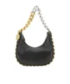 Stella Mccartney Mini Frayme Zipped Shoulder Bag In Black