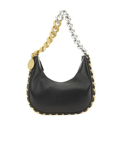Stella Mccartney Mini Frayme Zipped Shoulder Bag In Black