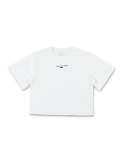 Stella Mccartney Mini Girls' Cozy Cotton T-shirt In Bianco