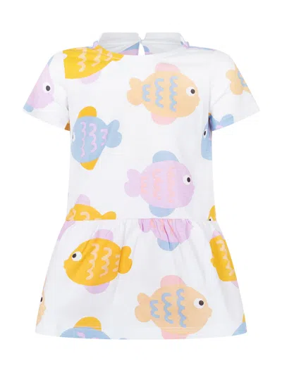 Stella Mccartney Mini Kids Suit With Artistic Print In White/colourful