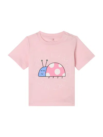 Stella Mccartney Mini Ladybug Graphic Tee For Girls In Pink