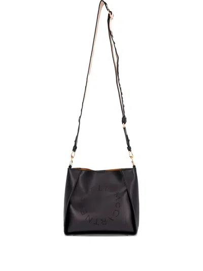Stella Mccartney Mini Logo Cut-out Cross Body Bag In Black