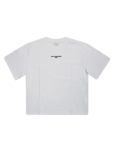 Stella Mccartney Mini Logo Graphic T-shirt In Bianco