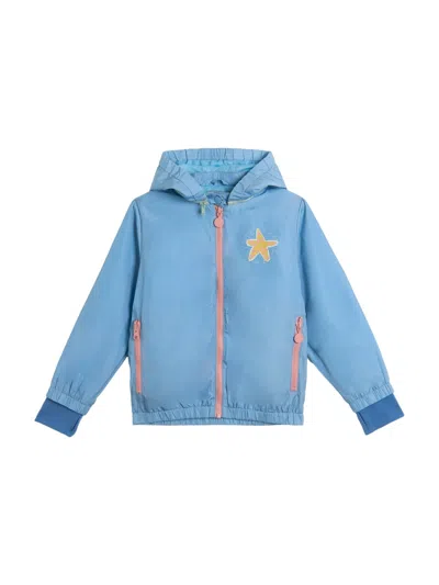 Stella Mccartney Mini Logo Sports Jacket For Girls In Blue