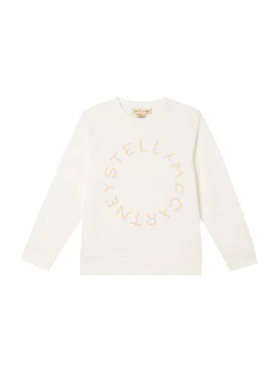 Stella Mccartney Mini Logo Sweatshirt For Girls In White
