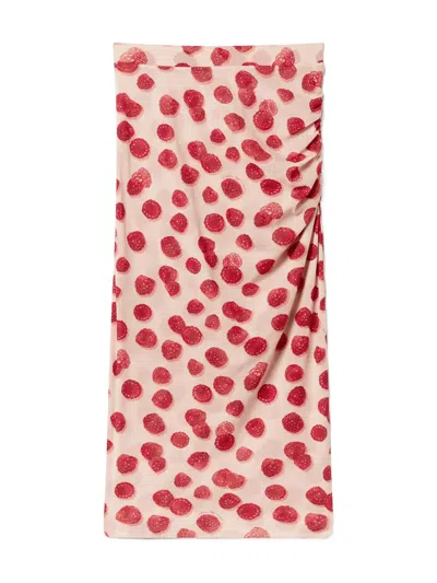 Stella Mccartney Mini Mesh Skirt With Aesthetic Waist And Gathered Design In Pink