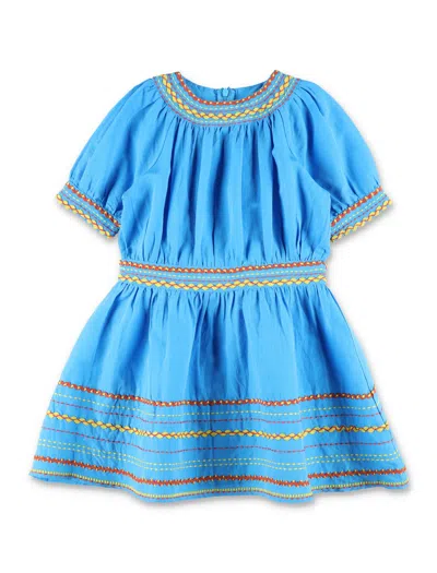 Stella Mccartney Mini Playful Girls' Dress With Colorful Embroidery In Multi