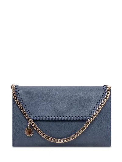Stella Mccartney Mini Portasheet Wallet With Chain In Blue