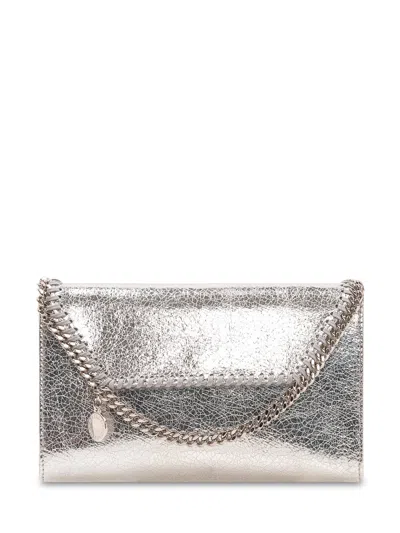 Stella Mccartney Mini Portasheet Wallet With Chain In Silver