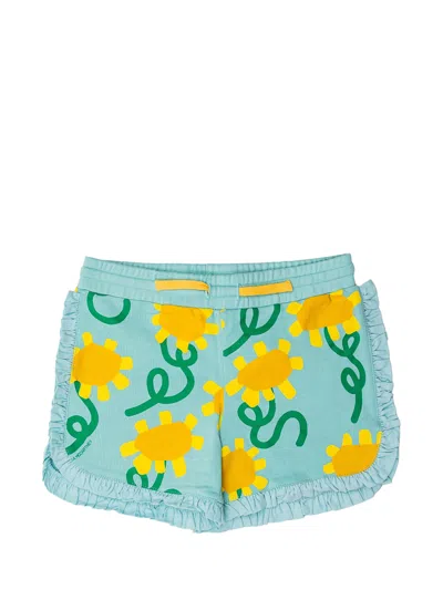 Stella Mccartney Mini Shorts With Girasoli Print In Multi