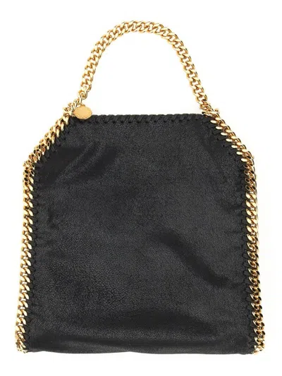 Stella Mccartney Mini Shoulder Bag With Double Chain Handle In Black