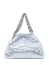 Stella Mccartney Mini Shoulder Bag With Drawstring Closure In Silver