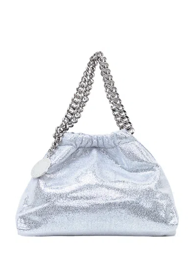 Stella Mccartney Mini Shoulder Bag With Drawstring Closure In Silver