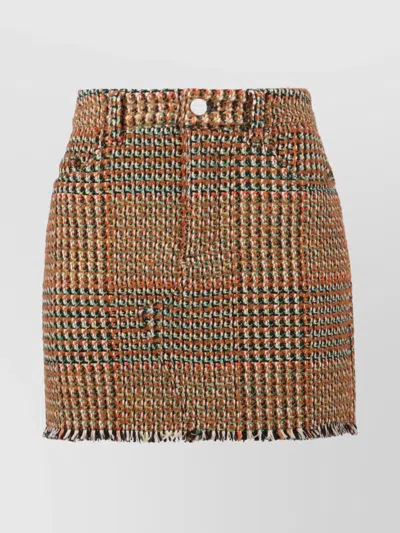 Stella Mccartney Mini Skirt In Wool In Multi