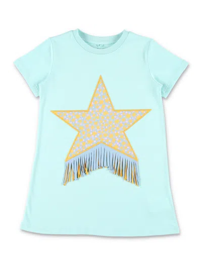 Stella Mccartney Mini Star Graphic Dress In Blue