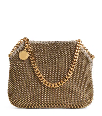 Stella Mccartney Mini Stud Mesh Falabella Shoulder Bag In Brown