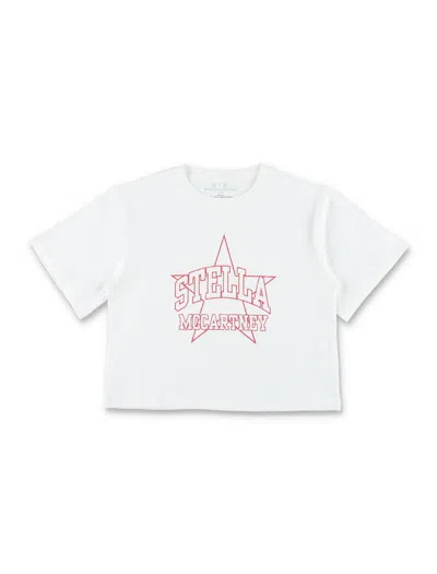 Stella Mccartney Mini Stylish T-shirt For Girls In Bianco