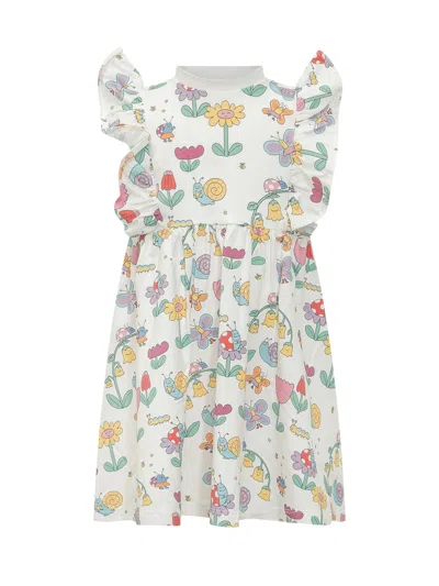 Stella Mccartney Mini Suit With Fantasy Print For Kids In Ivory/colourful