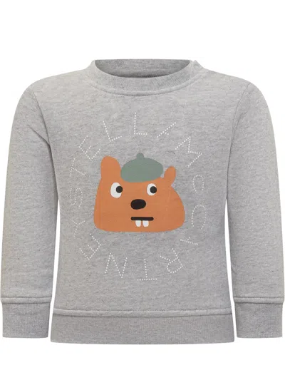 Stella Mccartney Mini Sweatshirt For Kids In Grigio Medio Mel