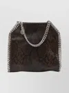 Stella Mccartney Falabella Fold-over Snakeskin-effect Tote Bag In Brown