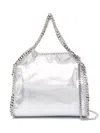 Stella Mccartney Mini Tote Falabella Eco Shiny Dotted Bags In Silver