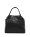 Stella Mccartney Mini Tote With Metal Chain Edging And Detachable Shoulder Strap In Black