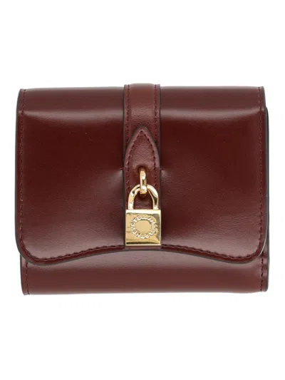 Stella Mccartney Mini Trifold Wallet In Burgundy