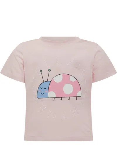 Stella Mccartney Mini T-shirt With Stampaint Graphic In Rosa