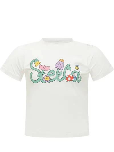 Stella Mccartney Mini T-shirt With Stampaint In Ivory