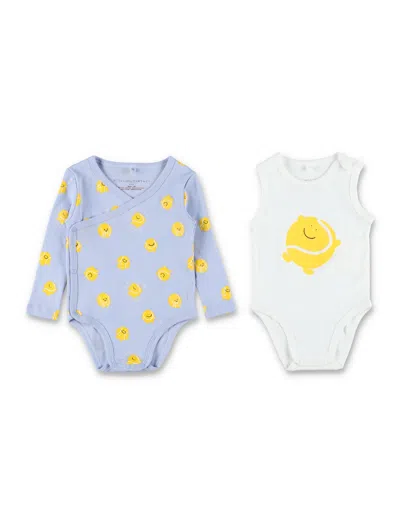 Stella Mccartney Mini Two-piece Tennis Ball Print Romper Set For Boys In Blue