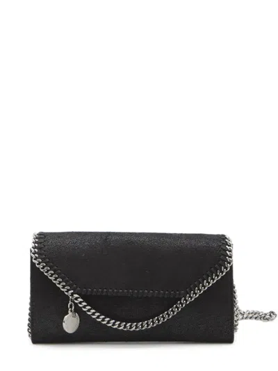 Stella Mccartney Mini Wallet With Chain Strap - Perfect For Everyday Use In Black