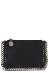Stella Mccartney Minimalist Zip Cardholder With Contrasting Edge Stitching In Black